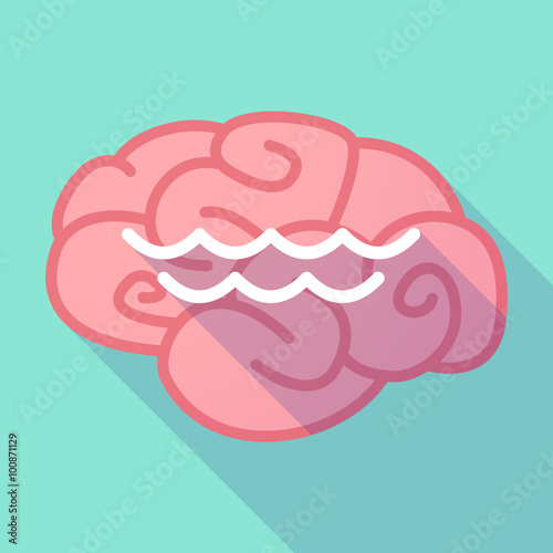 Long shadow brain with  a water sign