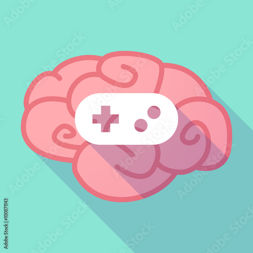 Long shadow brain with  a game pad