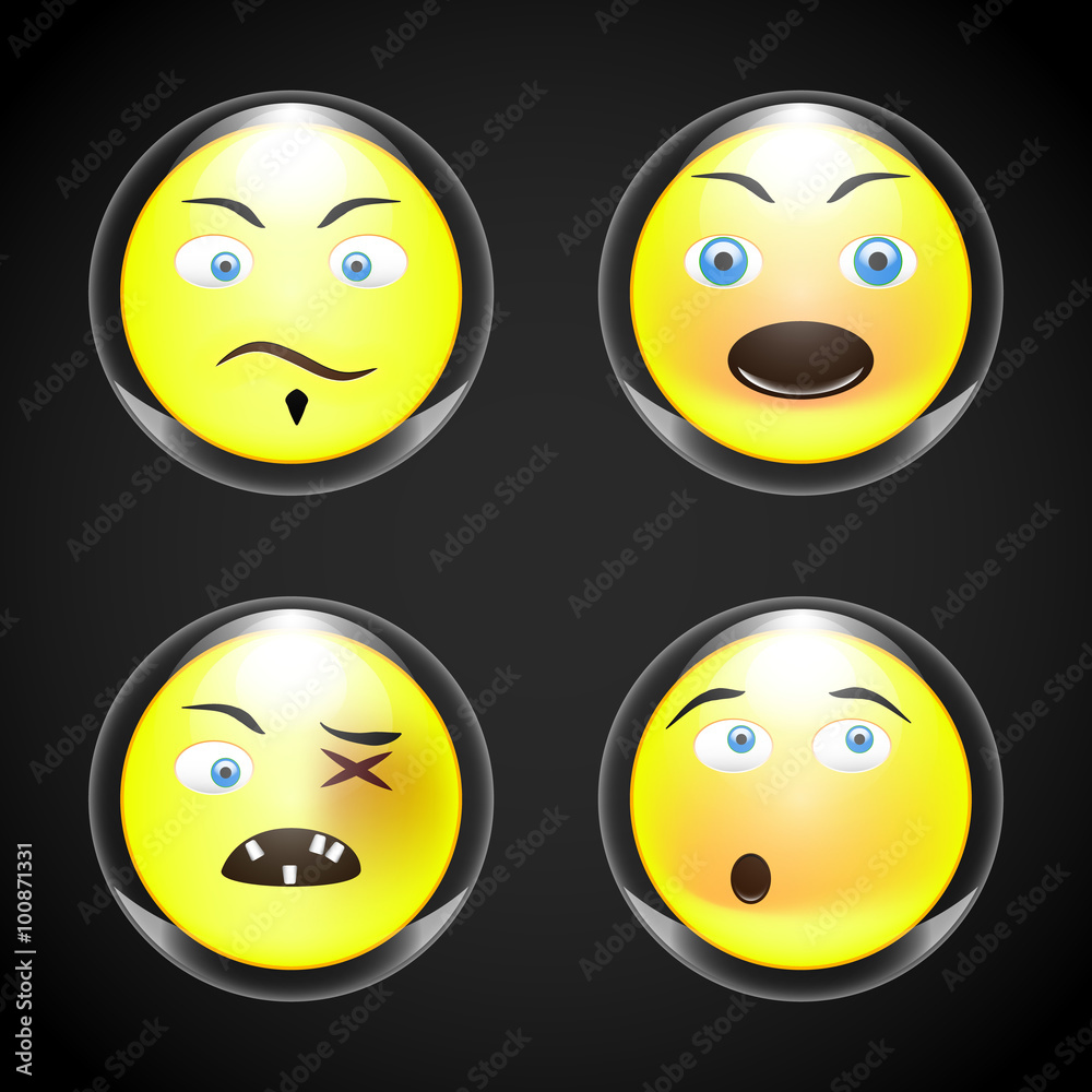 Fototapeta premium set - smiley faces