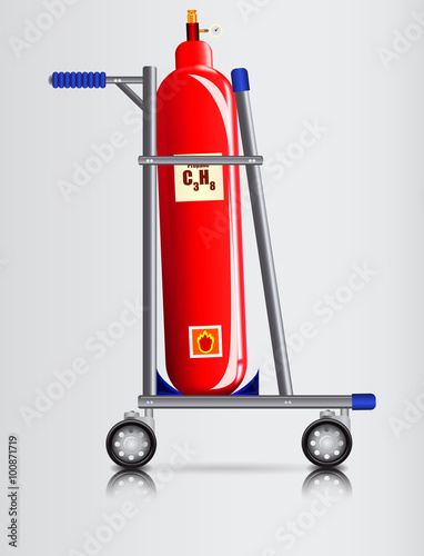Trolley and a gas cylinder / Trooley for transport of dangerous goods
