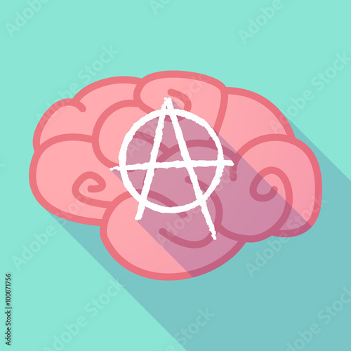 Long shadow brain with  an anarchy sign