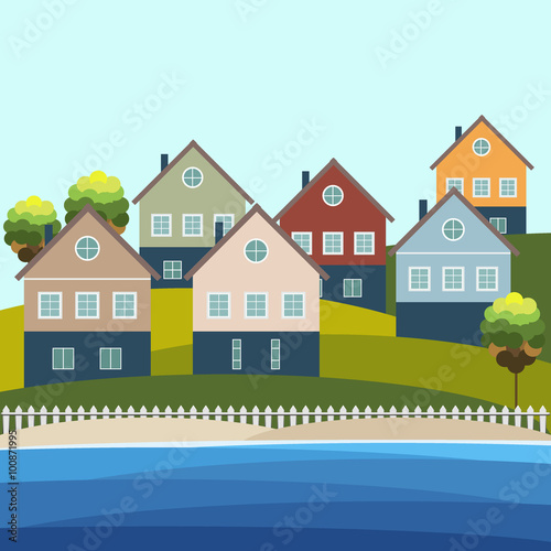 Beach Houses For Sale / Rent. Real Estate Concept