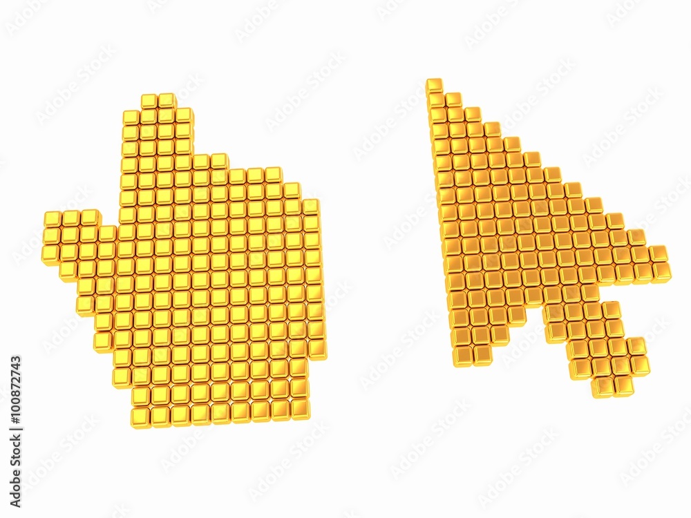 Set of Link selection computer mouse cursor on white background