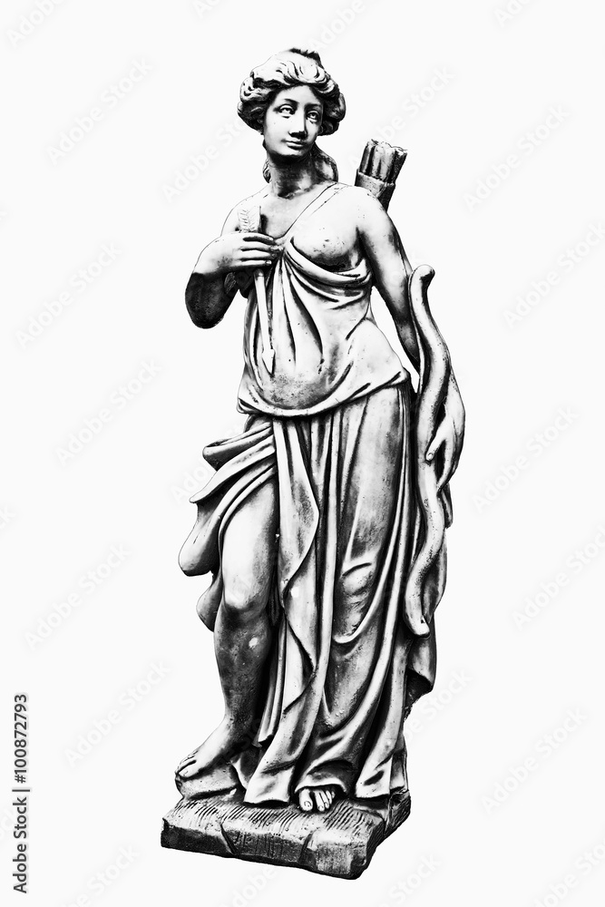 Ancient marble statue of sculpture woman isolated on white. Ancient marble statue of sculpture woman isolated on white.
