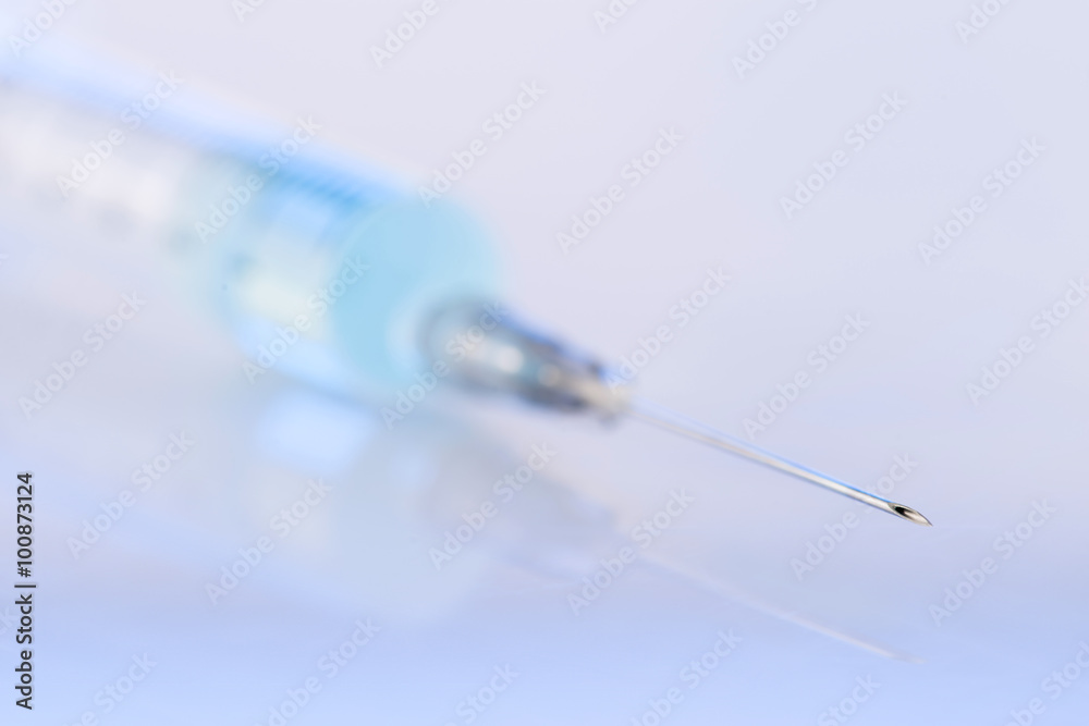Sharp and hollow needle of the syringe. 