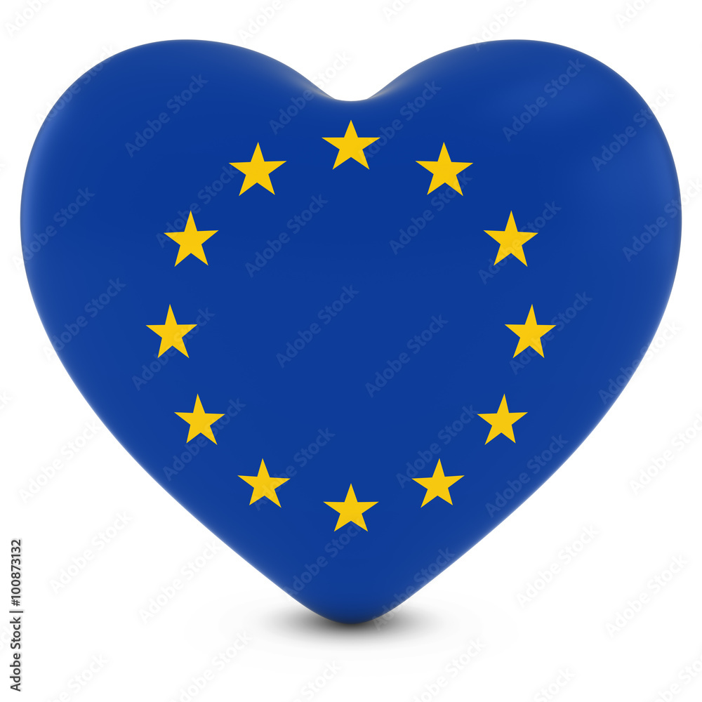 Love Europe Concept Image - Heart textured with European Flag Love Europe Concept Image - Heart textured with European Flag
