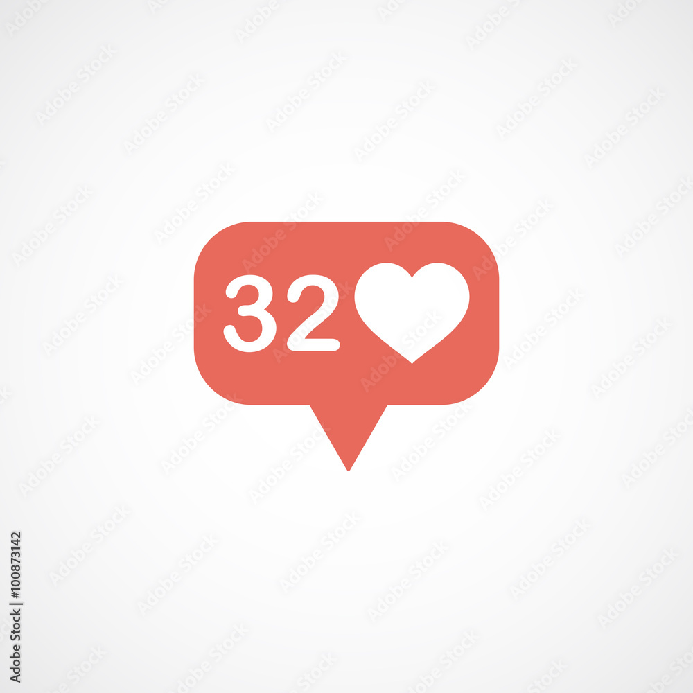 Like Counter Notification Icon. Vector illustration Like Counter Notification Icon. Vector illustration
