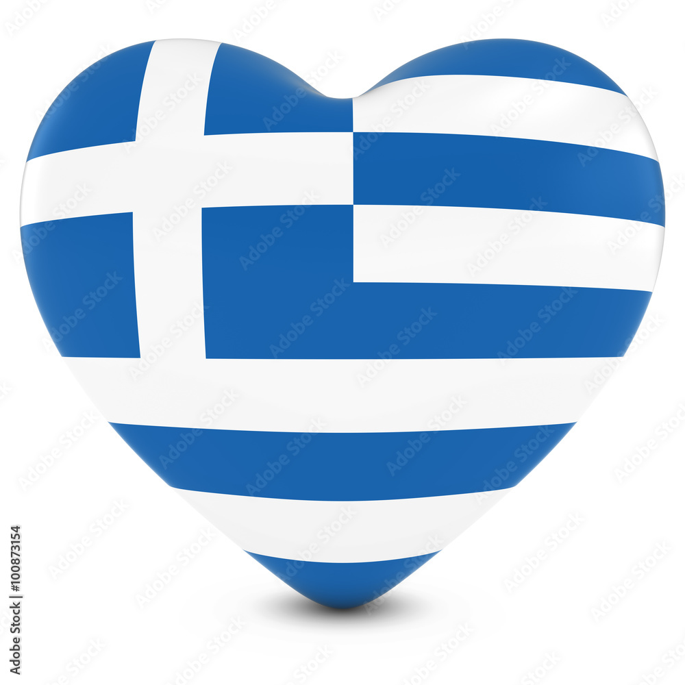 Love Greece Concept Image - Heart textured with Greek Flag Love Greece Concept Image - Heart textured with Greek Flag
