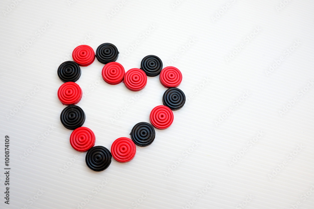 Heart sign from checkers game Heart sign from checkers game