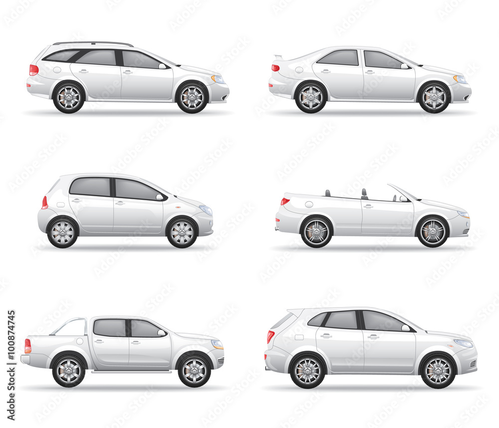 White Cars Set