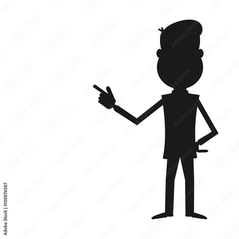 Cartoon businessman silhouette vector. Cartoon businessman silhouette vector.