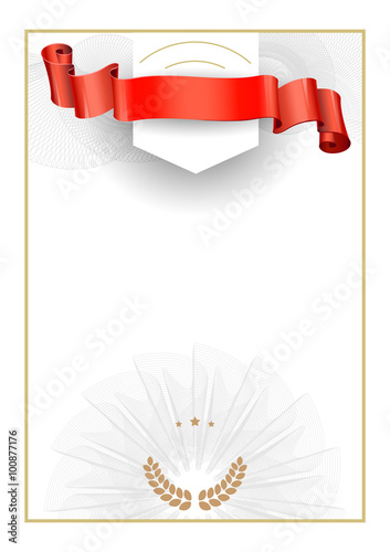 Certificate. Award background. Gift voucher. Template diplomas currency Vector illustration