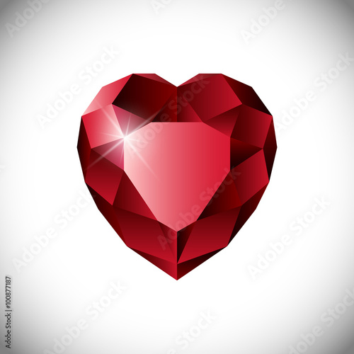 vector ruby heart white