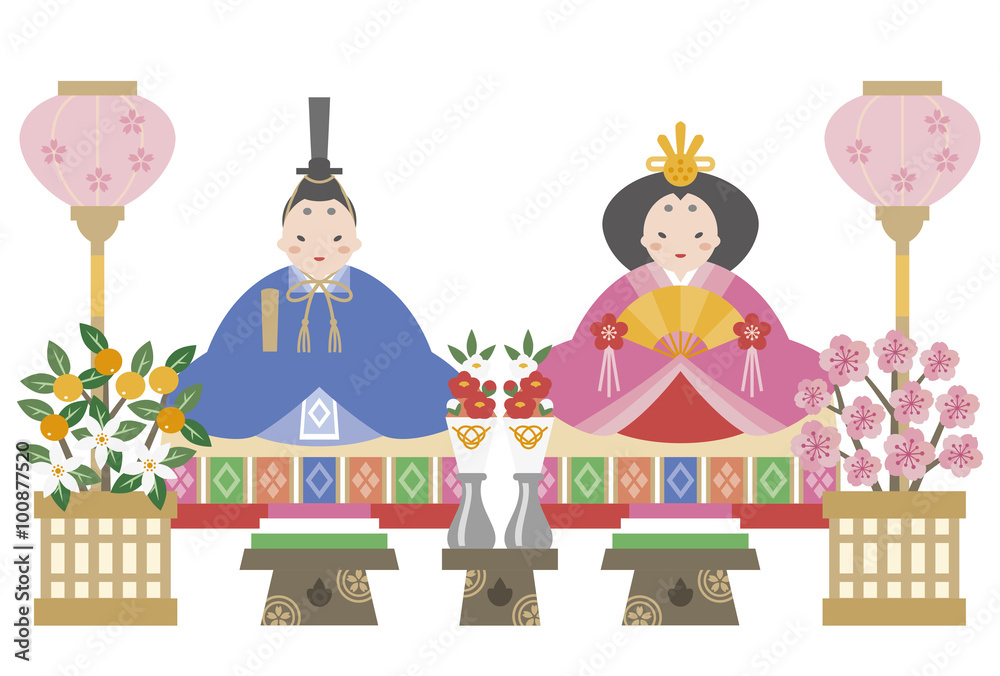 Hina doll with white background Stock-Vektorgrafik | Adobe Stock