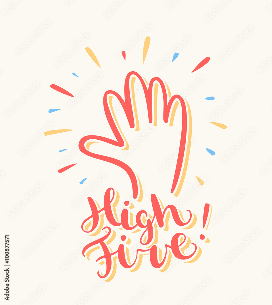 Fototapeta premium High five. Greeting card.