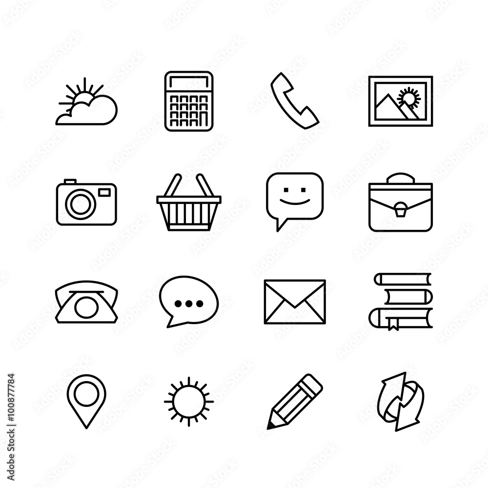 Fototapeta premium line phone icons set. Icons for business