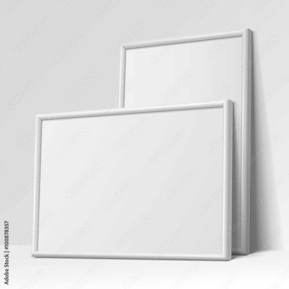 Realistic White horizontal and vertical frame Realistic White horizontal and vertical frame