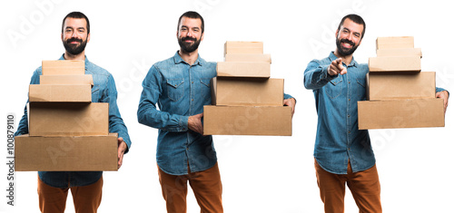 Man holding boxes