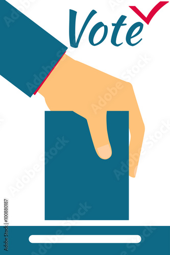 Elections. Vote. Hand holds ballot . Social poll. Exit poll.