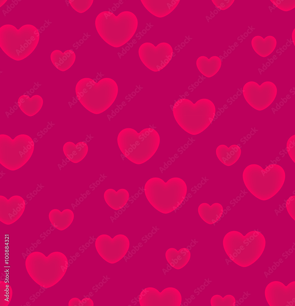 Hearts pink background seamless pattern