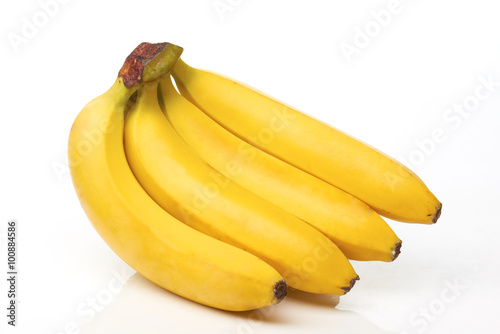 Four bananas on white
