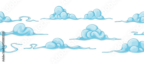 Blue cartoon clouds, continuous background