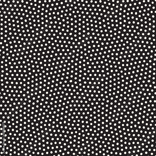 Vector Seamless Black and White Dark Jumble Circles Stippling Pattern