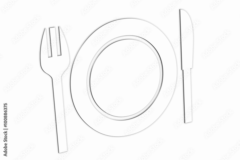 Fototapeta Dining plate illustration
