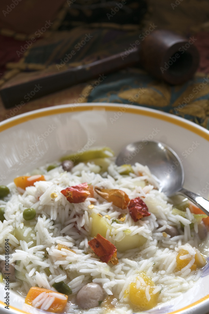 basmati rice with vegetable minestrone basmati rice with vegetable minestrone