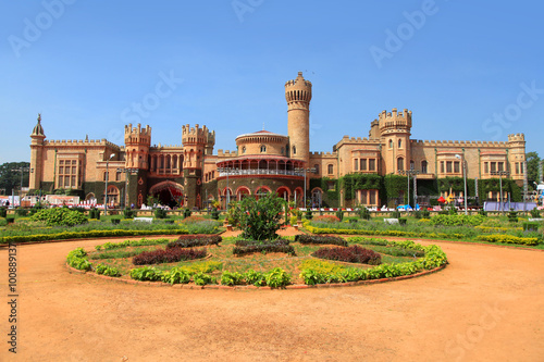 BANGALORE, INDIA - Dec 13: Bangalore Palace in India on Dec 13, 2015 The Bangalore Palace was built by a Wodeyar King in 1887 on the 400 acre space. Inspired by the Windsor castle. photo