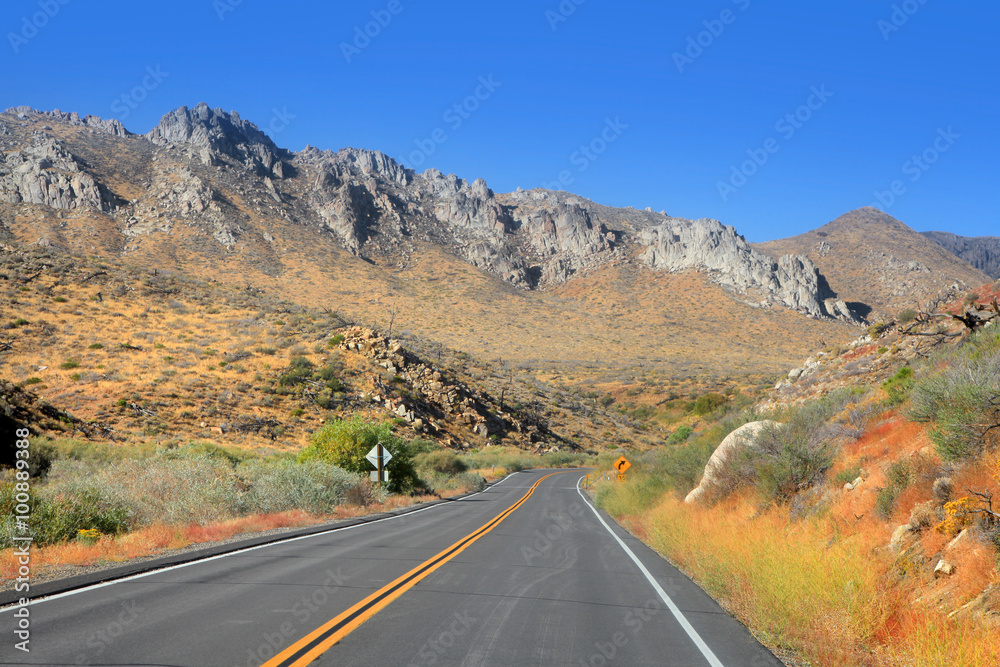 Scenic mountain road 89 in California Scenic mountain road 89 in California