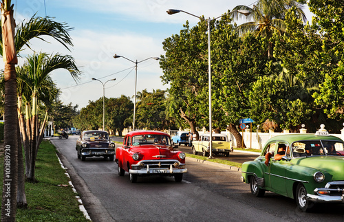 Cuba, La Habana, Miramar, Old Car Taxis photo