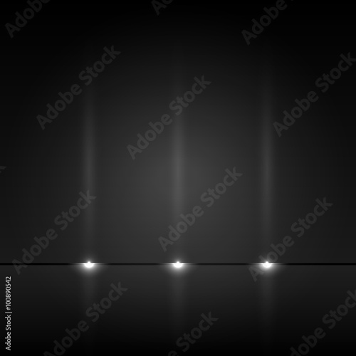 Black wall with spotlights