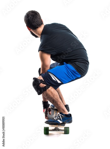 Man riding his skateboard