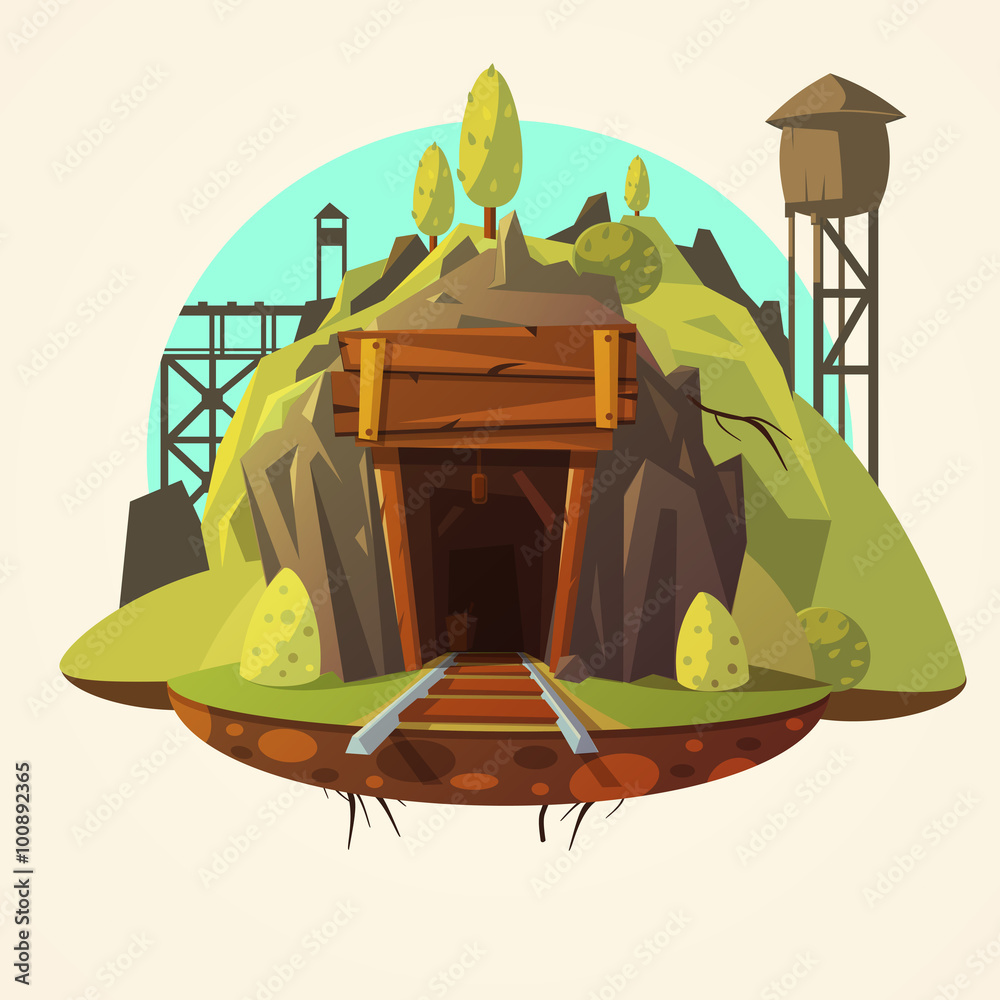 Mining cartoon illustration Stock Vector | Adobe Stock