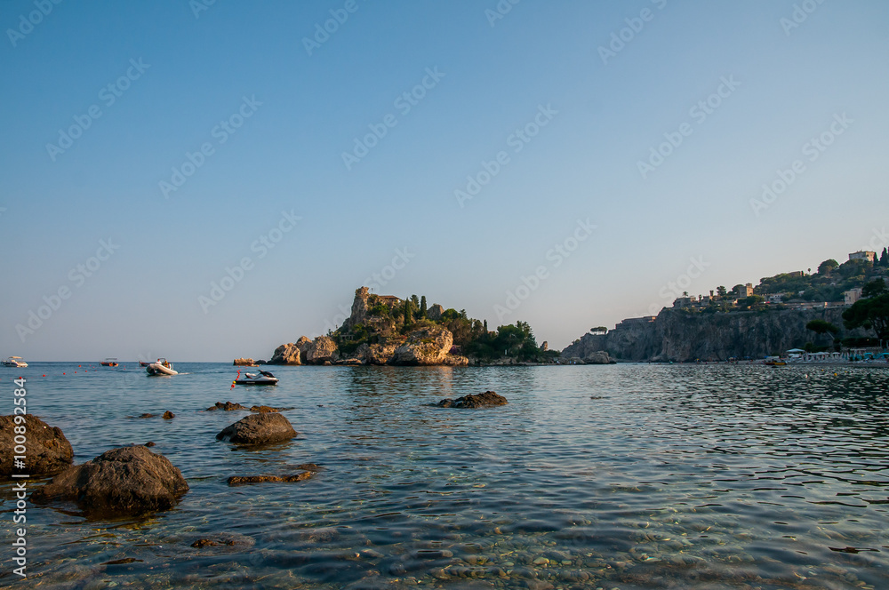 Panoramic view of the 
beautiful island in Taormina - Sicily