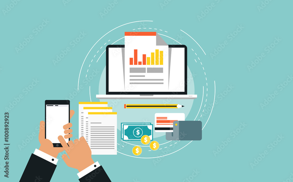 Online transactions concept Online transactions concept