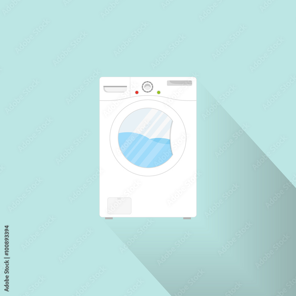 washing machine icon in flat style. isolated background modern vector long shadow illustration washing machine icon in flat style. isolated background modern vector long shadow illustration