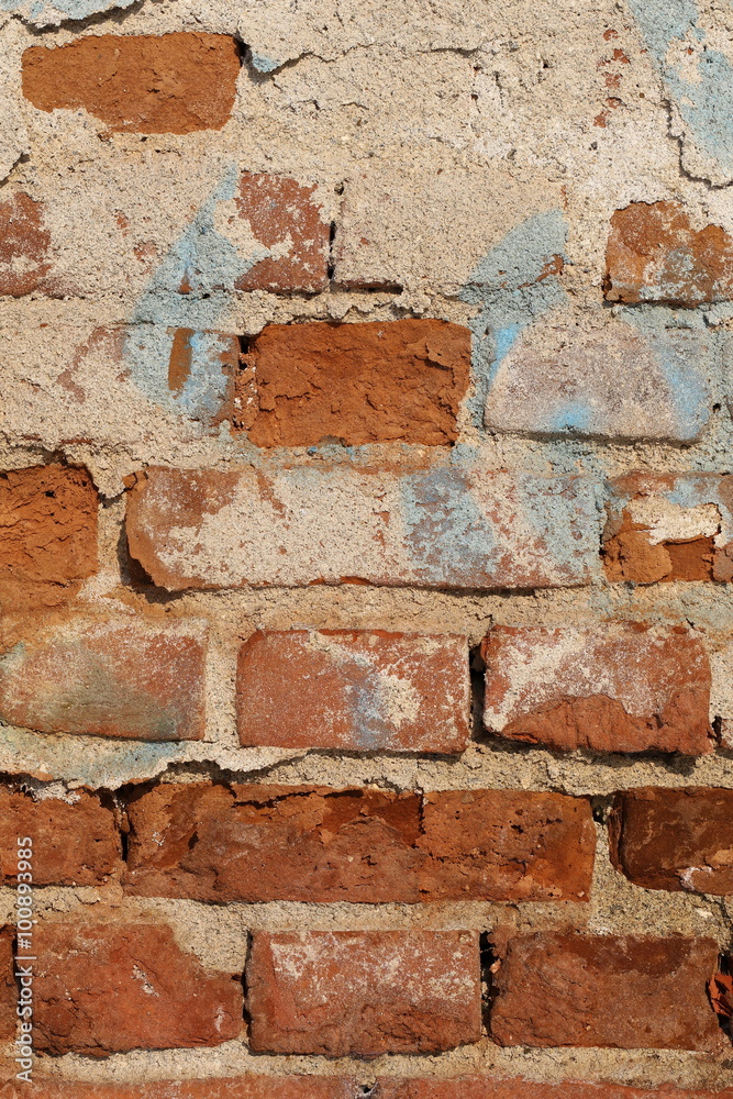 close up old red brick wall background and texture, grunge architecture pattern