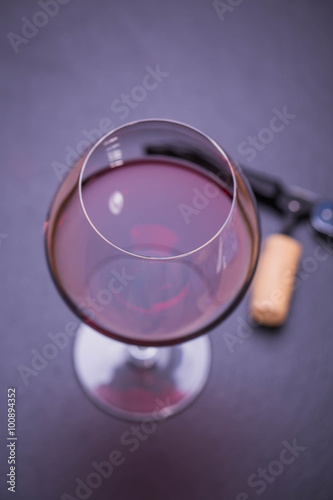 Red wine on a black background 