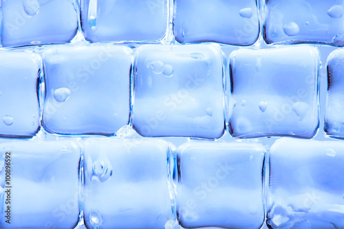 background of abstract blue ice cubes