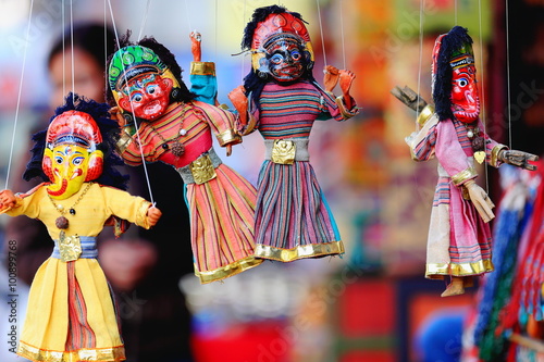 Traditional nepalese puppets-marionettes. Kathmandu-Nepal. 2022