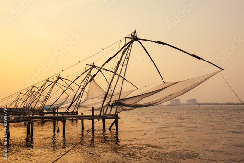 Chinese fishing nets in Fort Kochi photo
