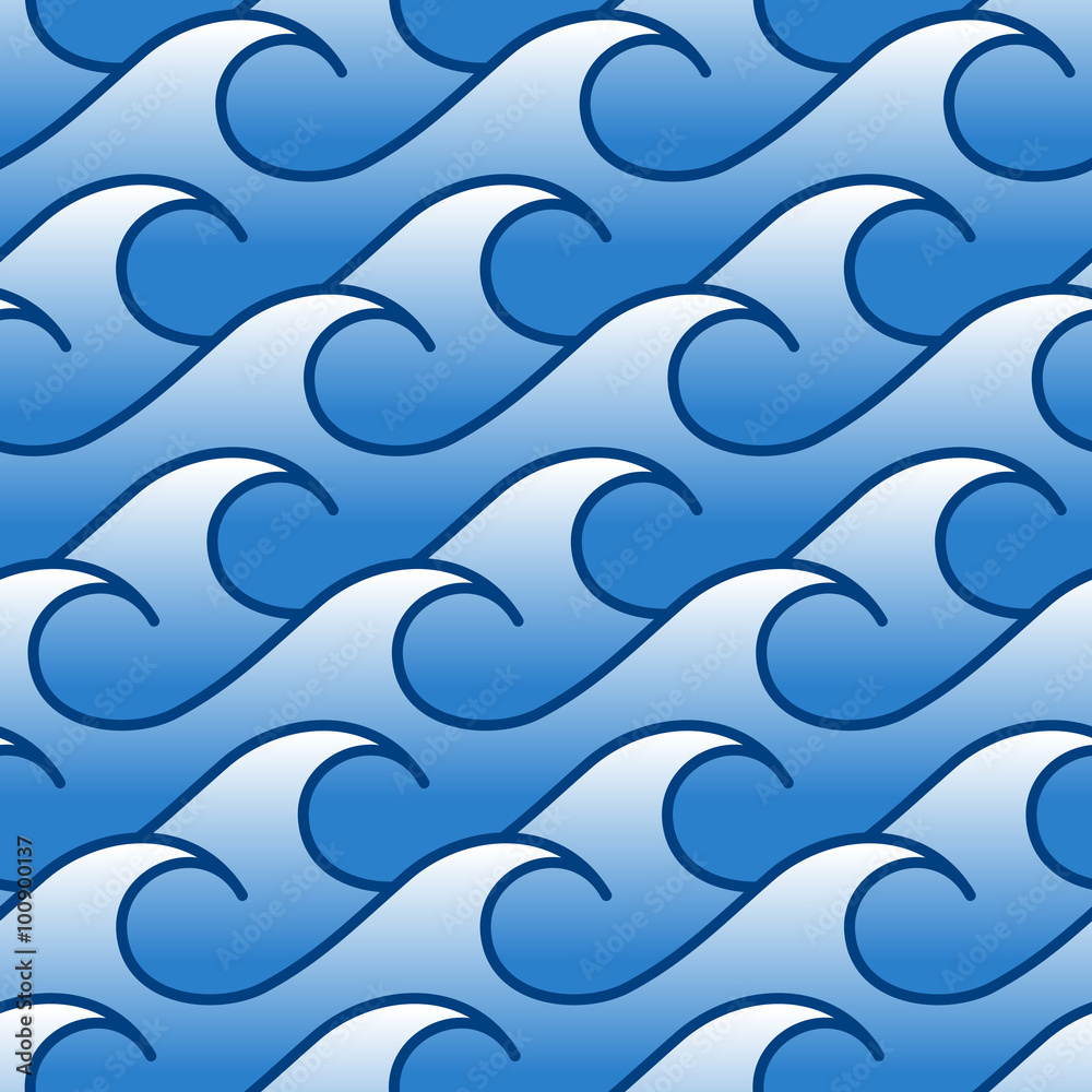 Seamless pattern with stylized sea waves Seamless pattern with stylized sea waves