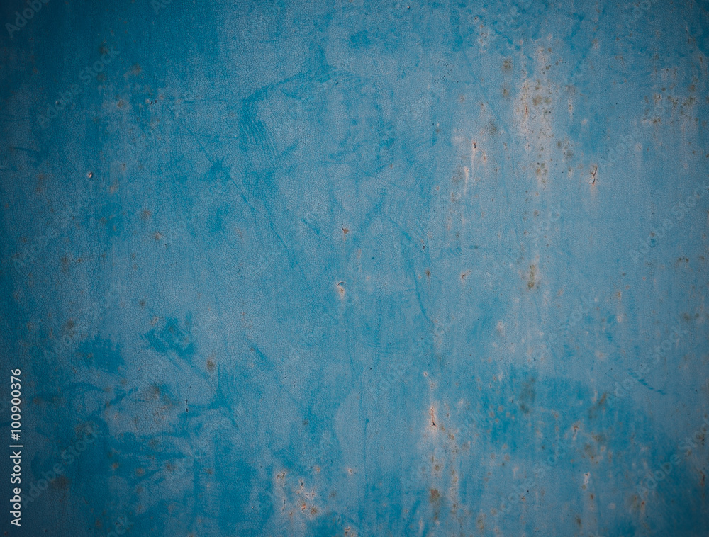 Fototapeta premium metal surface painted in blue color