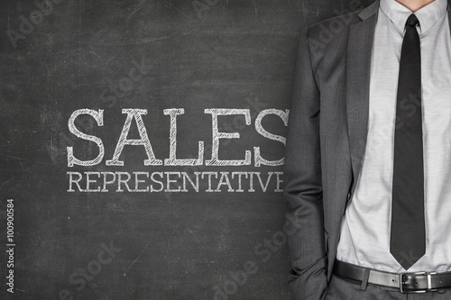 Wall Mural Sales representative on blackboard