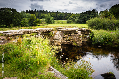 Clapper Bridge in Darmoor - Devon, UK photo