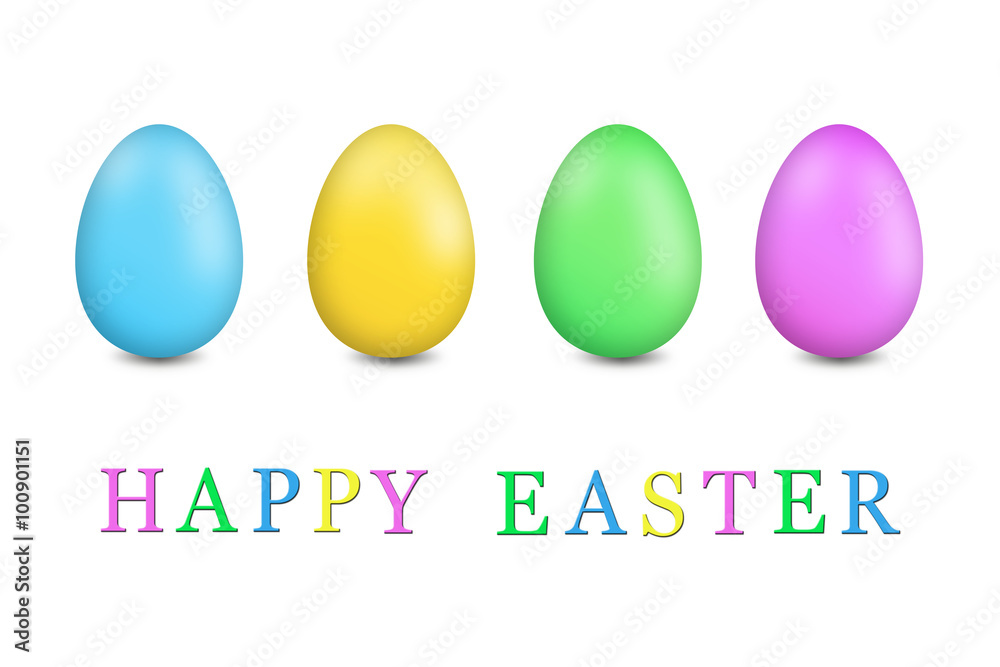 painted easter eggs on a white background painted easter eggs on a white background