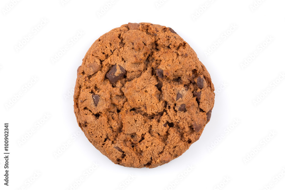 Chocolate chip cookie isolated on white Chocolate chip cookie isolated on white