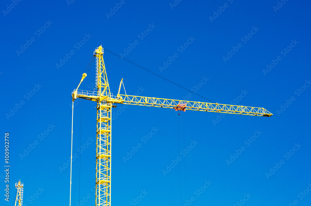 Crane on construction site. Crane on construction site.